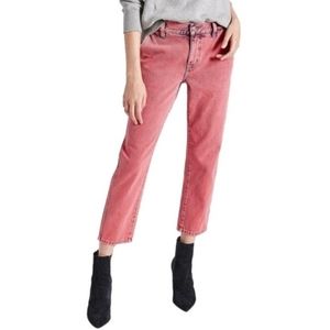 CURRENT/ELLIOTT Cropped Confidant Acid Pink Jeans